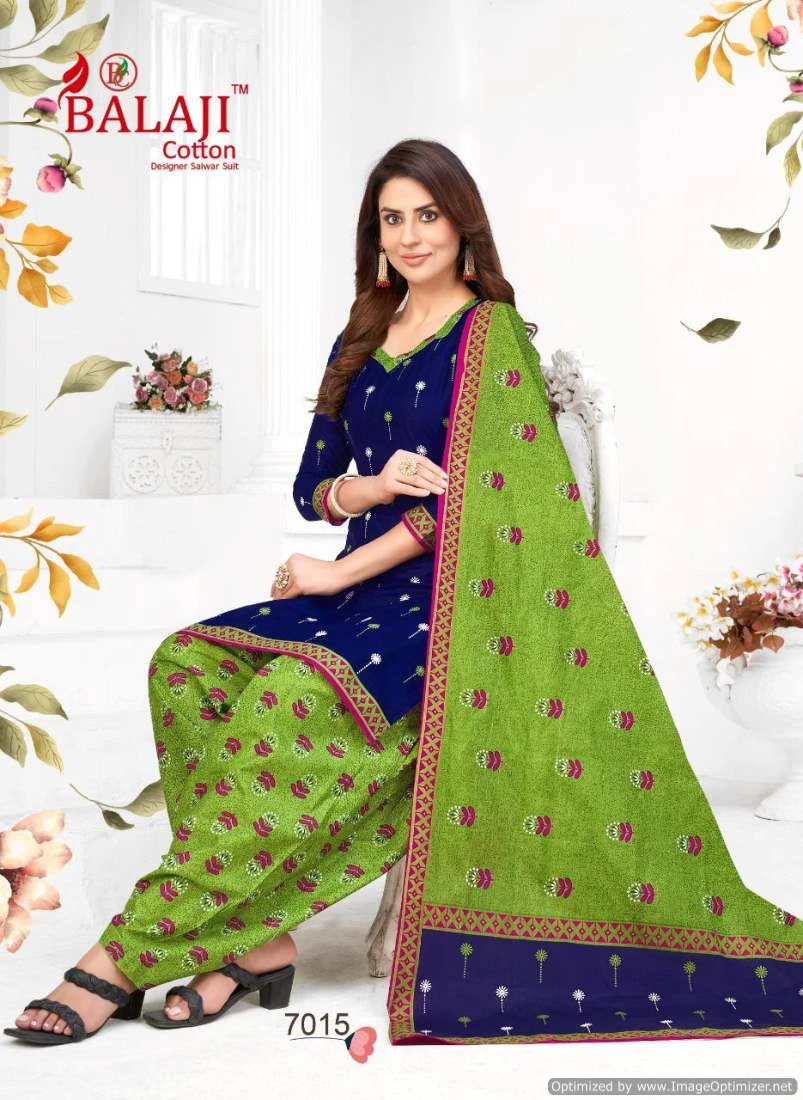 Balaji Rajwadi Patiyala Vol 7 Cotton Wholesale Salwar Suit Catalog — Wholesale Salwar Suits, MPA wholesale from Surat — Photo 7